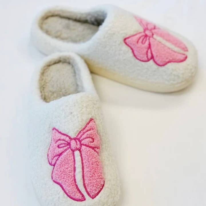 Christa Cozy Pink Embroidered Slippers for wholesale by Lemonbella
