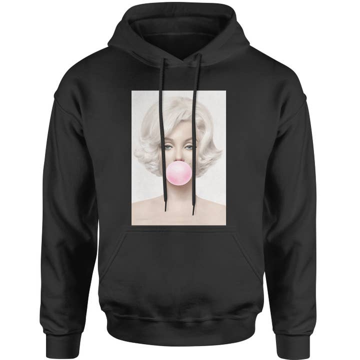 Expression Tees - Wholesale Hoodie - Unisex - Marilyn Monroe Pink Bubble Gum Adult Hoodie Sweatshirt