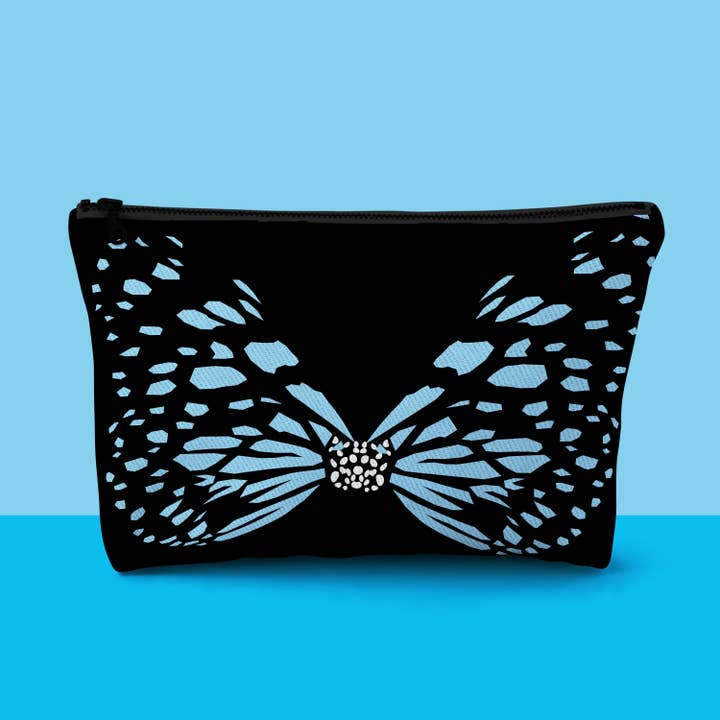 Jeansbeutel mit blauem Schmetterling, groß für den Großhandel von Blandon Mitchell