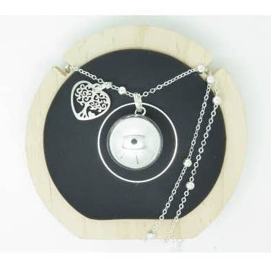 CUSTOMIZABLE PREGNANCY NECKLACE SILVER DIAPER CHAIN BALL AND TREE OF LIFE WITH HEART F by Bm Creations for wholesale by F de Bm créations