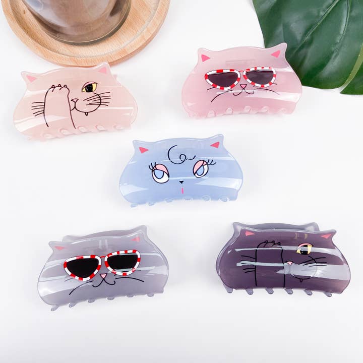 TheDivaSoap - Vente Pince à cheveux – femme - Pince à cheveux en acrylique pour chat de dessin animé5