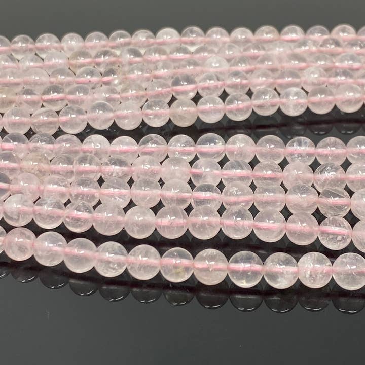 Akstar Gems - Wholesale Beads - 6.5mm Rose Quartz Gemstone Beads, Jewelry Supplies for Jewelry Making, Wholesale Bulk Beads, AAA Quality, 15” Strand3