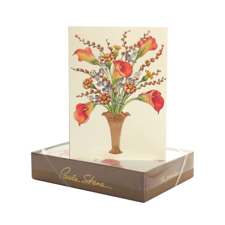 PAULA SKENE DESIGNS - Wholesale Everyday Greeting Card - Orange Calla Lilies Blank Card