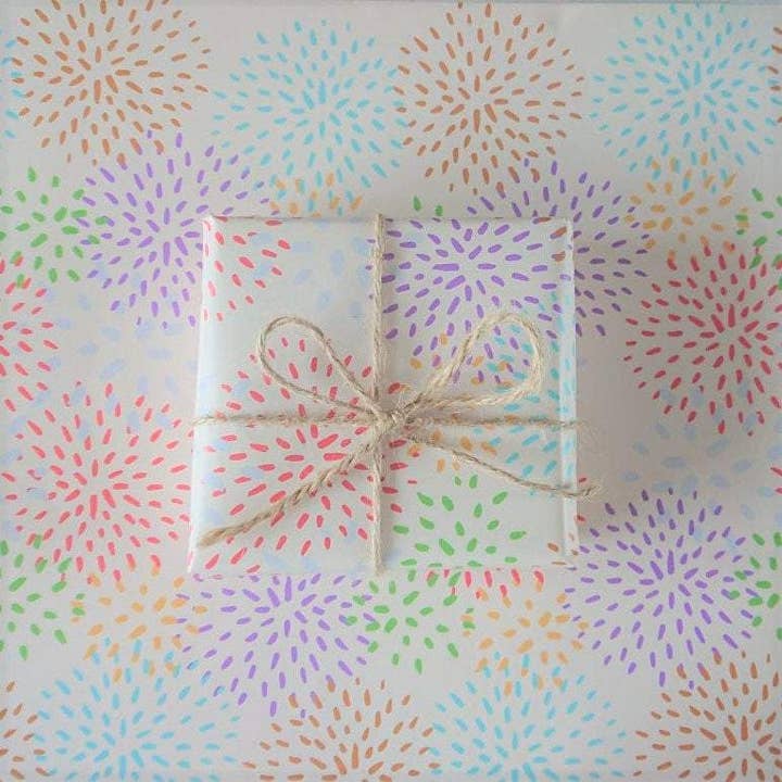The Copper Fruit - Wholesale Flat Wrap - Luxury Gift Wrap - Fireworks - Wrapping Paper