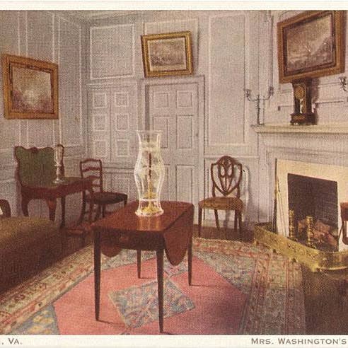 Art Print VA-126 Sitting Room, Mt. Vernon Interior for wholesale by Found Image Press