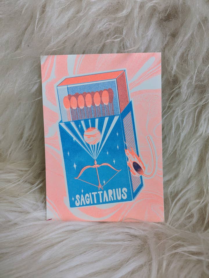 Christina Hu - Vendita all'ingrosso Stampa artistica - Stampa Risograph Sagittario | 5"x7"