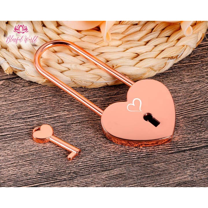 The Blissful - Wholesale Love Card - Bridesmaid Love Lock Custom Engraved Padlock Two Hearts Lock