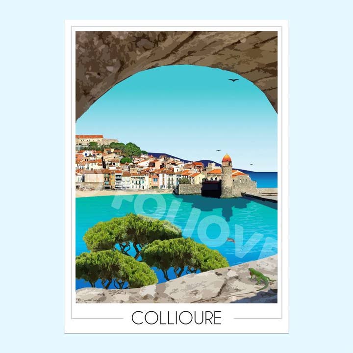 Affiche Collioure Village De Pêcheurs pour la vente par Foliove
