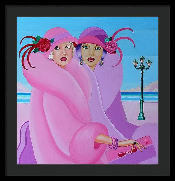 Sharon Tatem Fashion LLC - Wholesale Art Print - Palm Beach Pink Ladies - Framed Print25