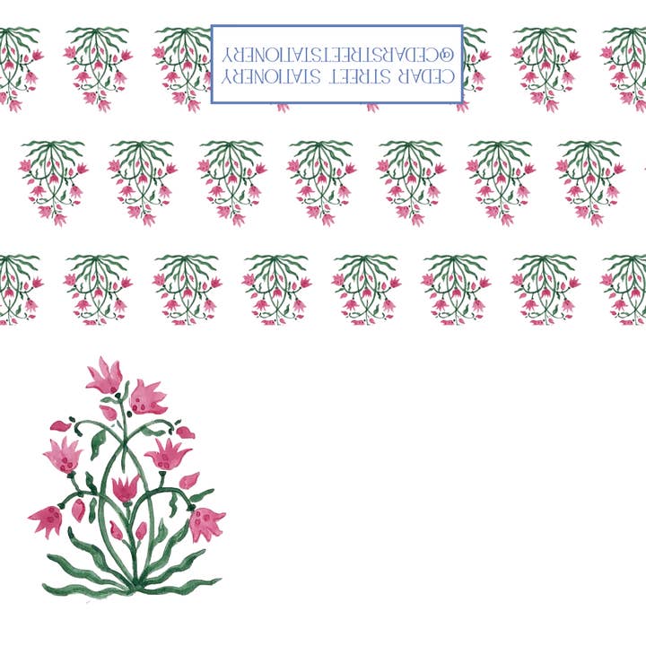 Pink Indian Flower Place Cards for wholesale by Cedar Street Stationery