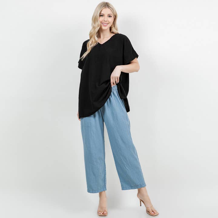 Brenda- Basic Ankle Length Tapered Pant With Pockets for wholesale by Cottonways