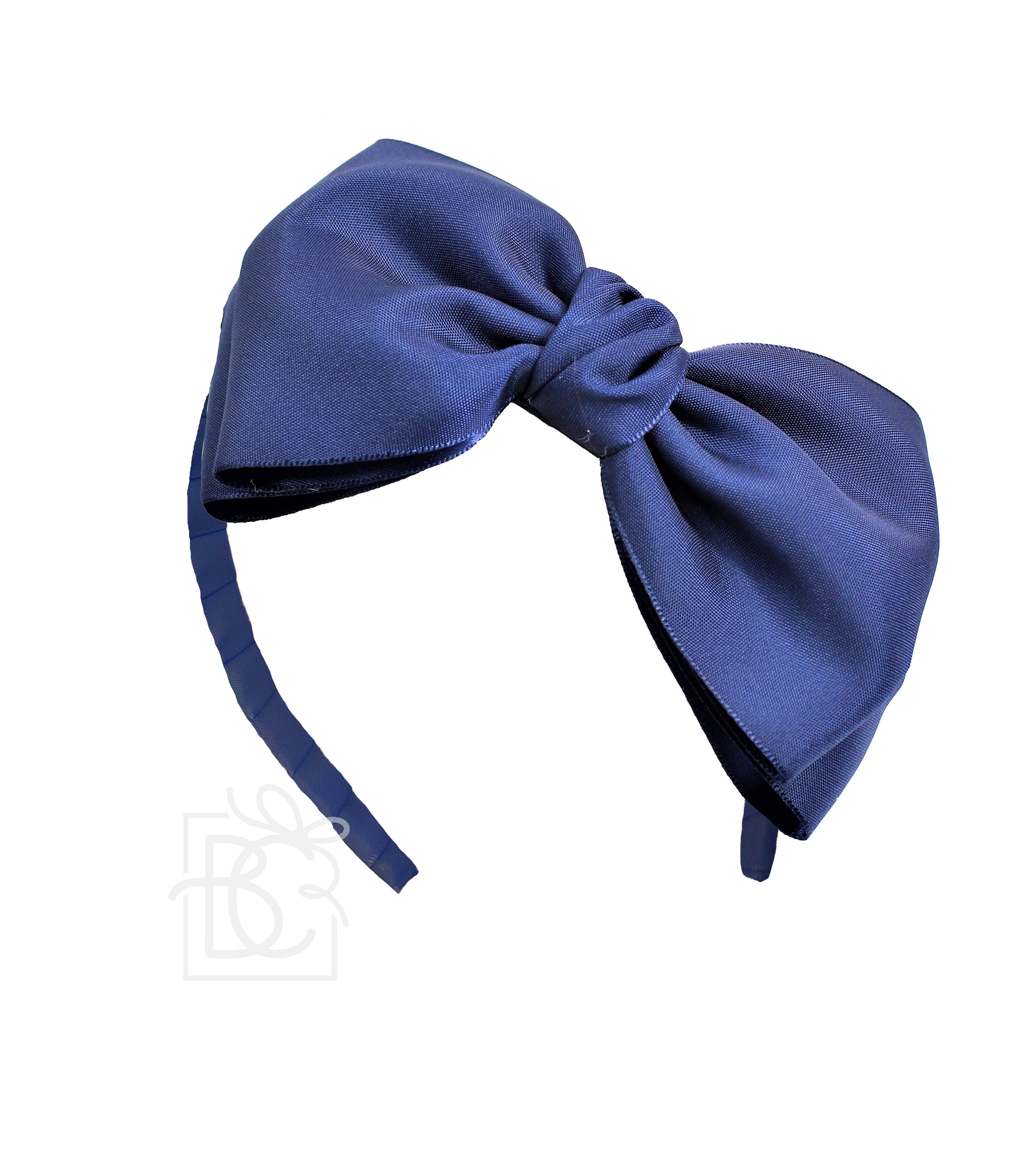 Beyond Creations, LLC - Wholesale Fashion Headband - Kids - 3/4" Hard Headband W/ 6.5" Opaque Satin Bow4