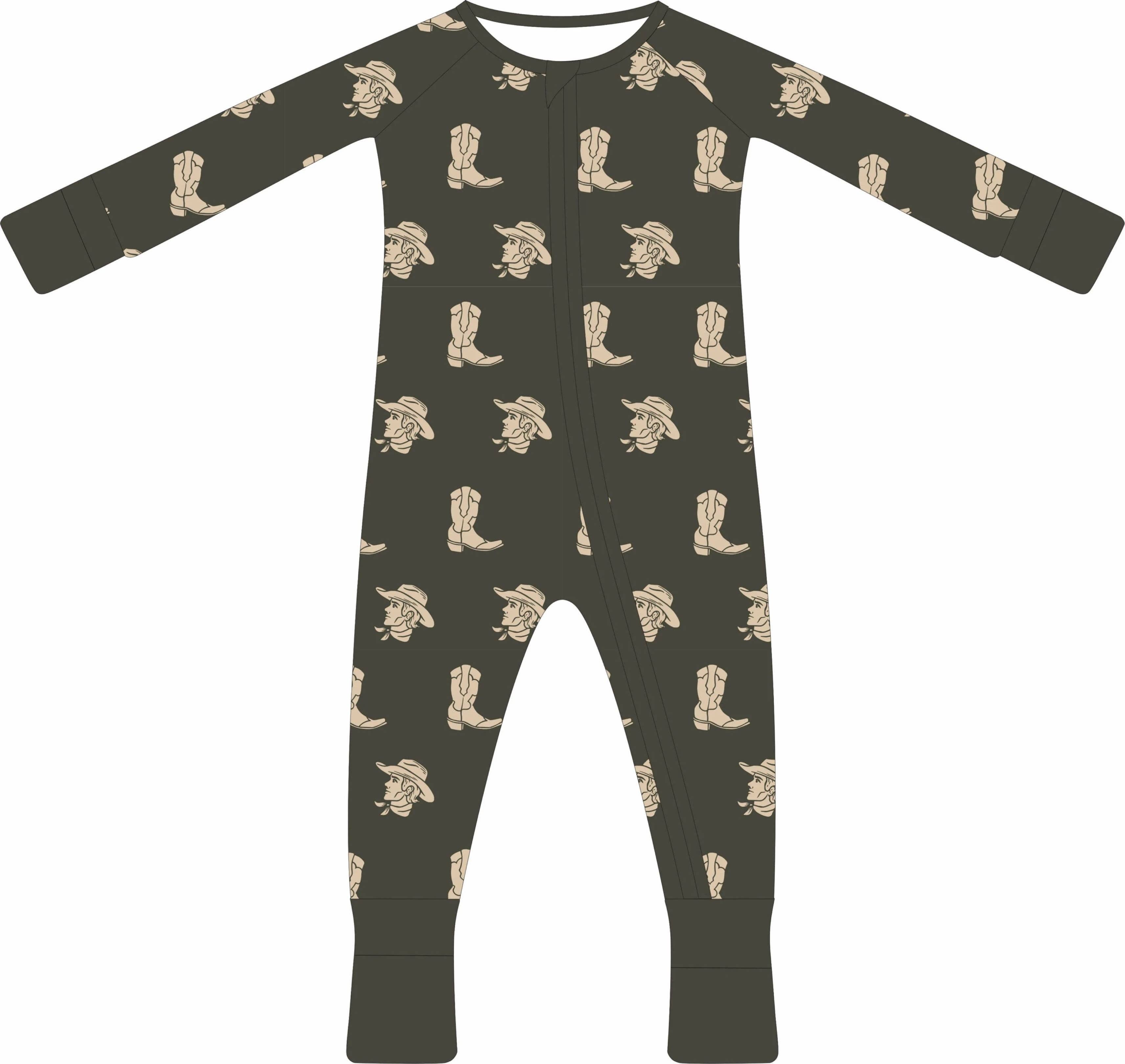 Bleu & Co - Wholesale Lounge Set - Kids - Convertible Two-Way Zipper One Piece | Camo Cowboy3
