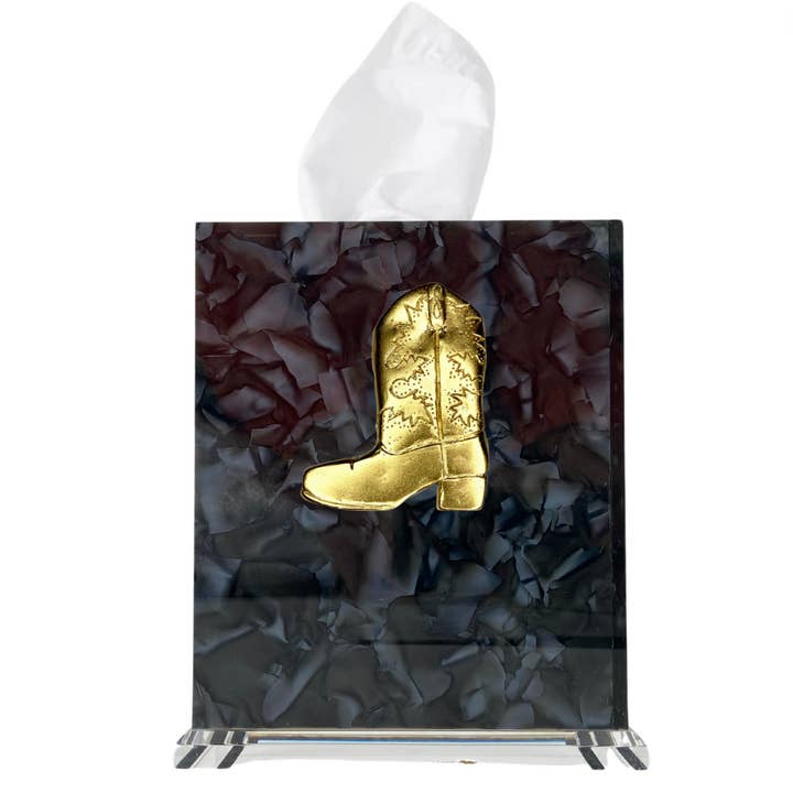 Cowboy Boot Tissue Box for wholesale by Southern Tribute