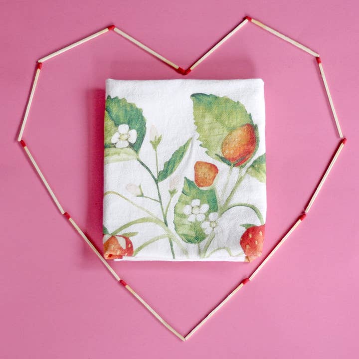 Honey Brush Design® - Wholesale Tea Towel - Strawberries Tea Towel3