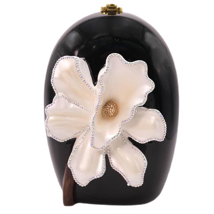 Bolso de Mano Flor de Orquídea con Cristales de Swarovski para venta al por mayor de Timmy Woods Beverly Hills