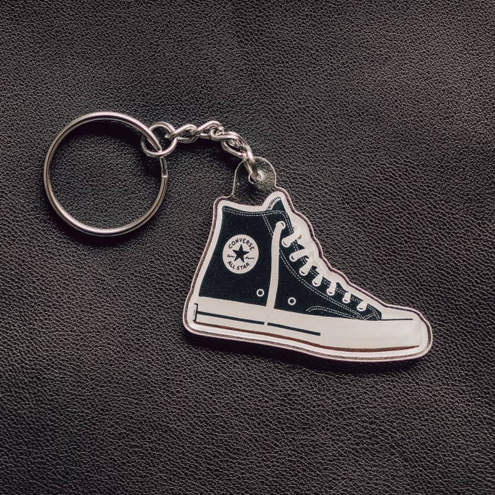 The Sticker Shop - Wholesale Keychain – Unisex - Hightop Sneaker Acrylic Keychain Black And White1