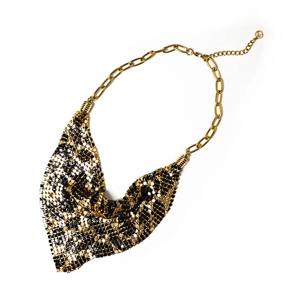 Bunt gefleckte Halstuch-Halskette mit Pailletten - YNK24104A947 für den Großhandel von AMORINO SRL