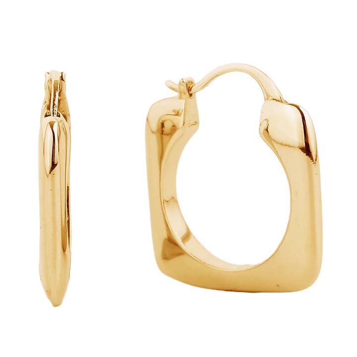 14K Gold-Dipped Square Pin Catch Earrings for wholesale by Fashion City