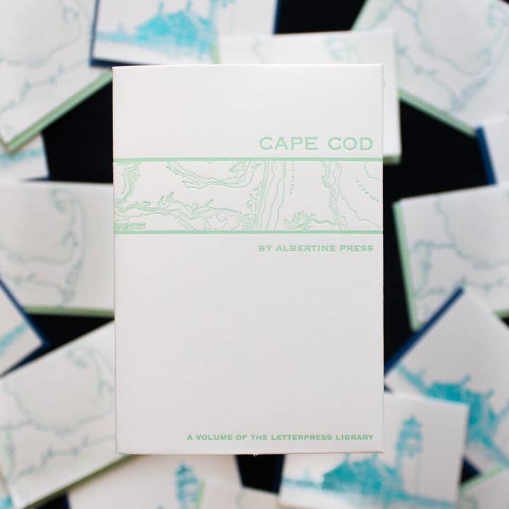 Cape Cod Letterpress Library Note Card Set for wholesale by Albertine Press
