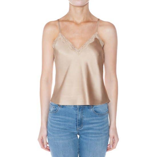 Pinkbloom - Wholesale Camisole - Women's - SATIN CAMI TOP TRIMMED WITH LACE AT FRONT BUST4