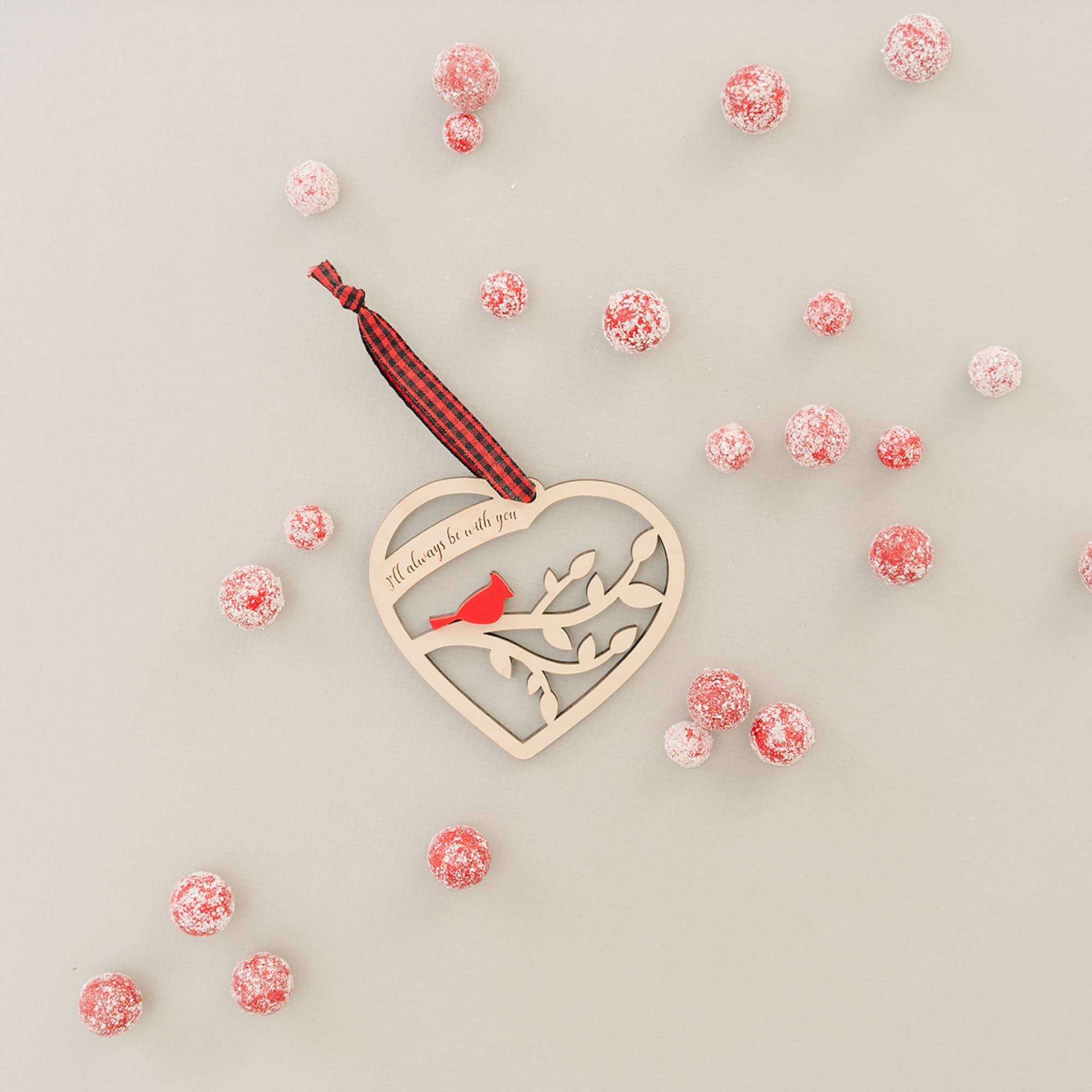 Woodlander Workshop - Vendita all'ingrosso Decorazione - Decorazione natalizia a forma di cuore cardinale11