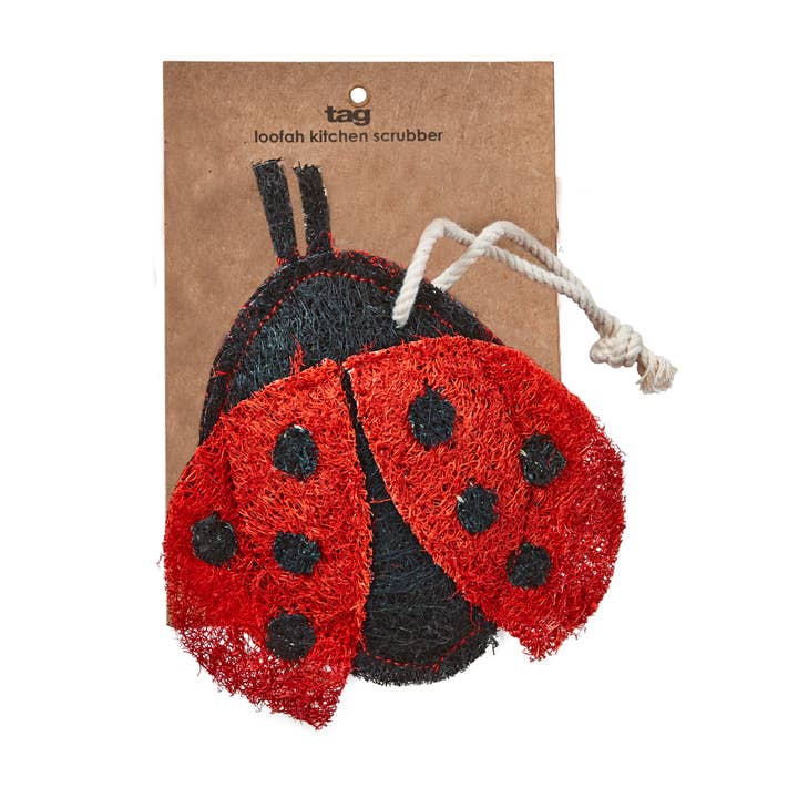 tag - Wholesale Loofah - Ladybug Loofah Scrubber - Red, Multi