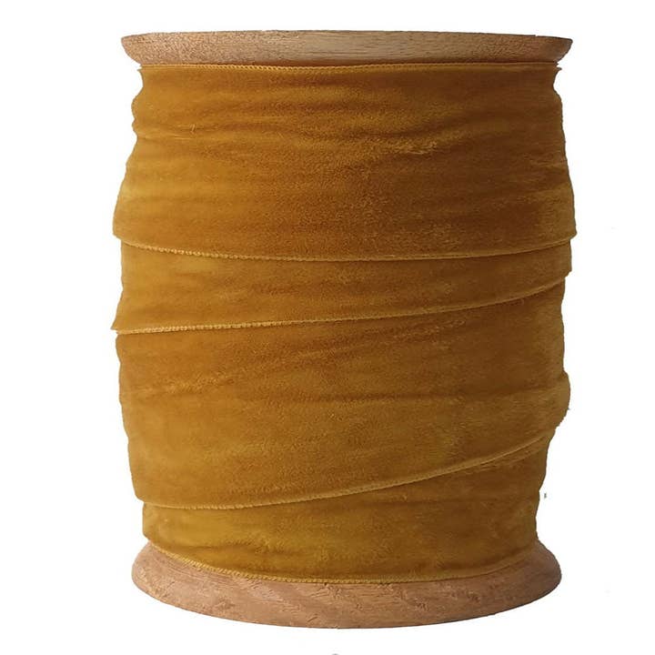 CG Hunter - Wholesale Ribbon - Gift Wrapping - Wide Velvet Ribbon in Gold, 10 Yards