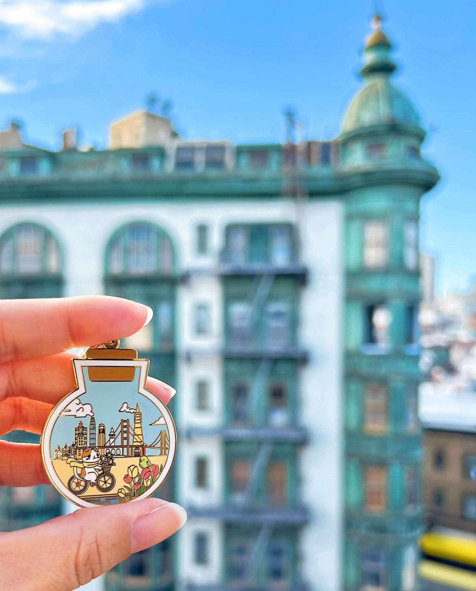 HolyGuacamolly - Wholesale Keychain - Unisex - Original Design Bike Ride In San Francisco Keychain1