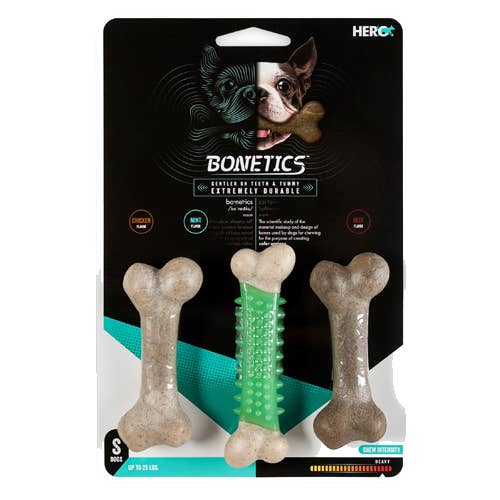 Caitec Inc - Wholesale Pet Chew Toy - Dog - Hero Boneticsâ„¢ 3-Pack Chew Combo Dog Chew Toys For Small Dog