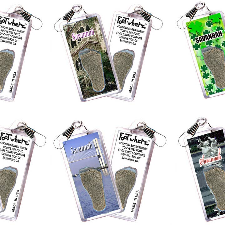 Savannah FootWhere® Souvenir Zipper-Pull. 72 pieces/ 6 assorted styles. for wholesale by FootWhere- USA Group, Inc.