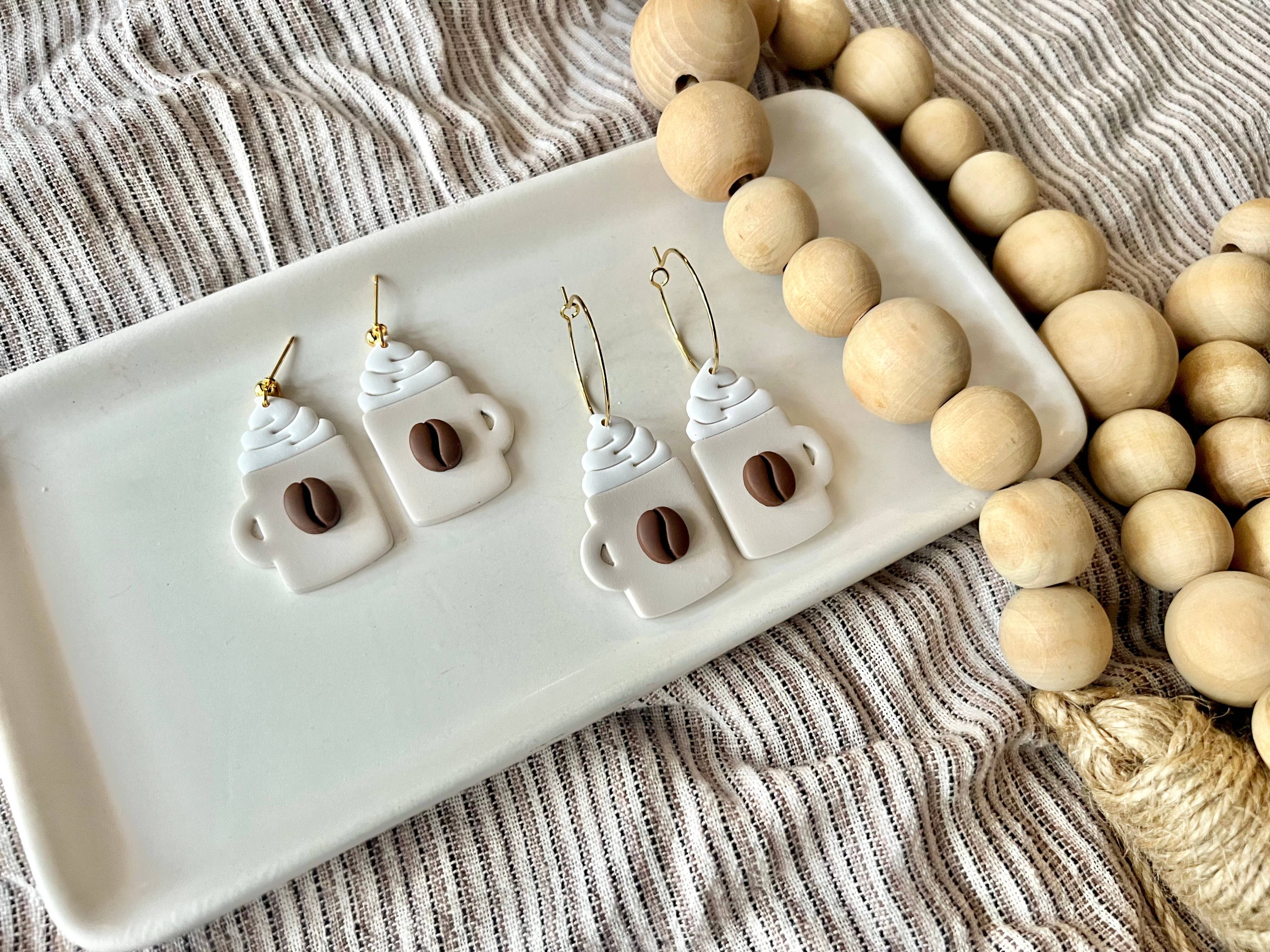 SeizeTheClayJewelry - Wholesale Dangle Earrings - Coffee Mug Earrings, Coffee Bean Earrings, Coffee Earrings4