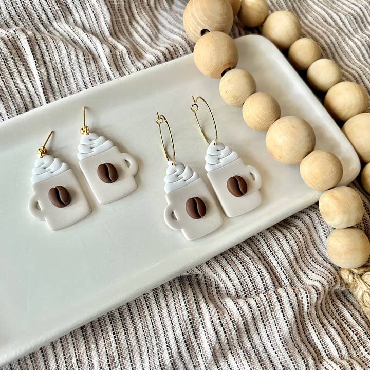 SeizeTheClayJewelry - Wholesale Dangle Earrings - Coffee Mug Earrings, Coffee Bean Earrings, Coffee Earrings4