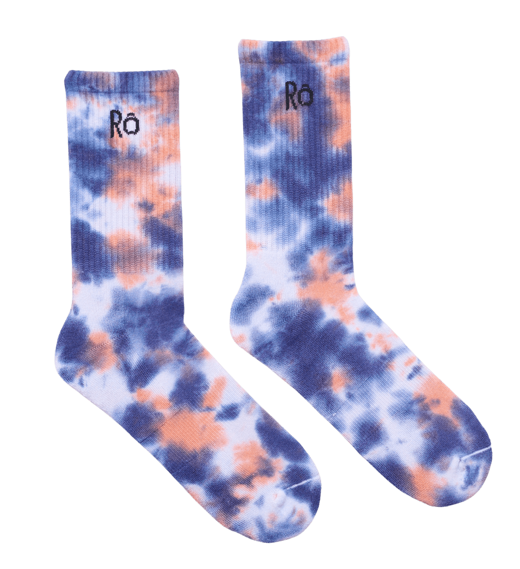 Rō - Wholesale Socks - Unisex - Blue Orange Tie Dye Bamboo Socks0
