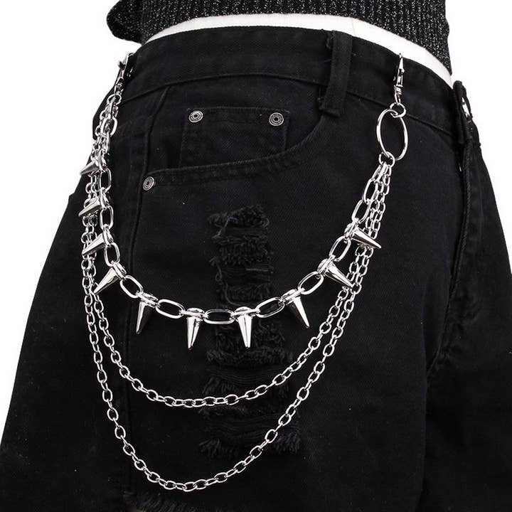 TYPE HIP HOP PUNK METAL RIVET MULTI-LAYER PANTS CHAIN_CWMM0677 for wholesale on Faire