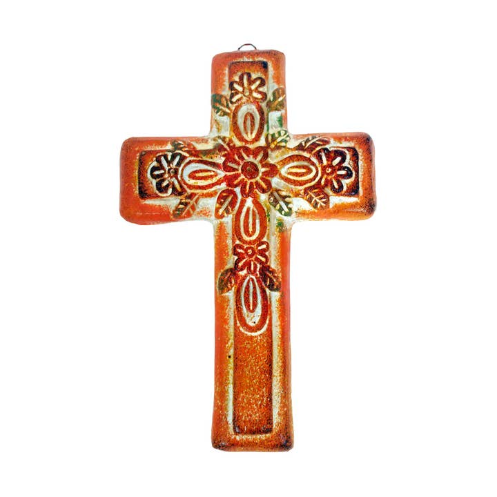 Keramikkors med blommor för wholesale av Sedona Spirit