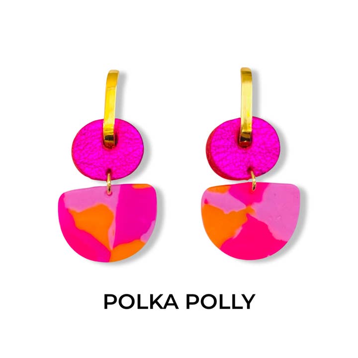 Dainty Hoops Pink Orange Patch for wholesale by Polka Polly