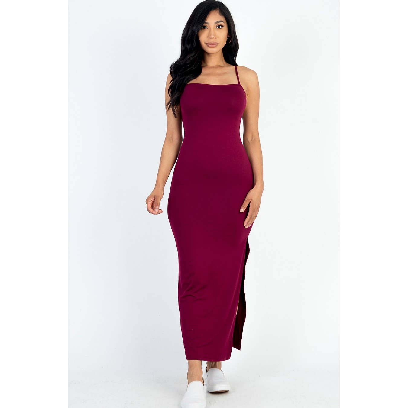 UP CLOTHING - Wholesale Dress - Women's - Crisscross Back Split Thigh Maxi Dress5
