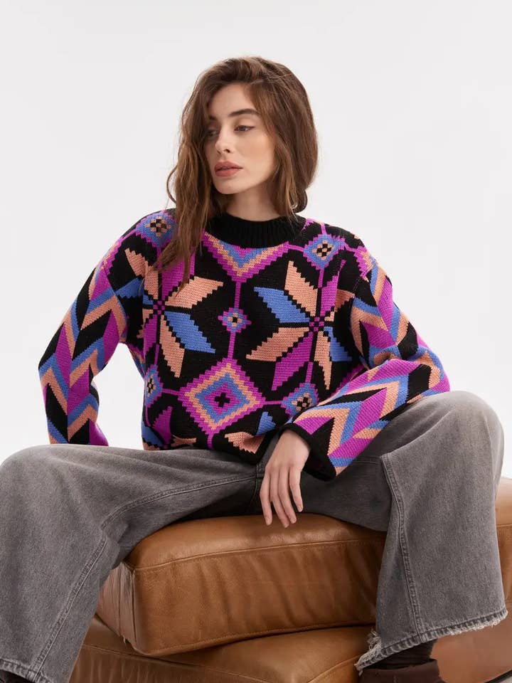 Sweatshirt Oversized Elise Multicolour for wholesale by Handmade Originals Ukraine