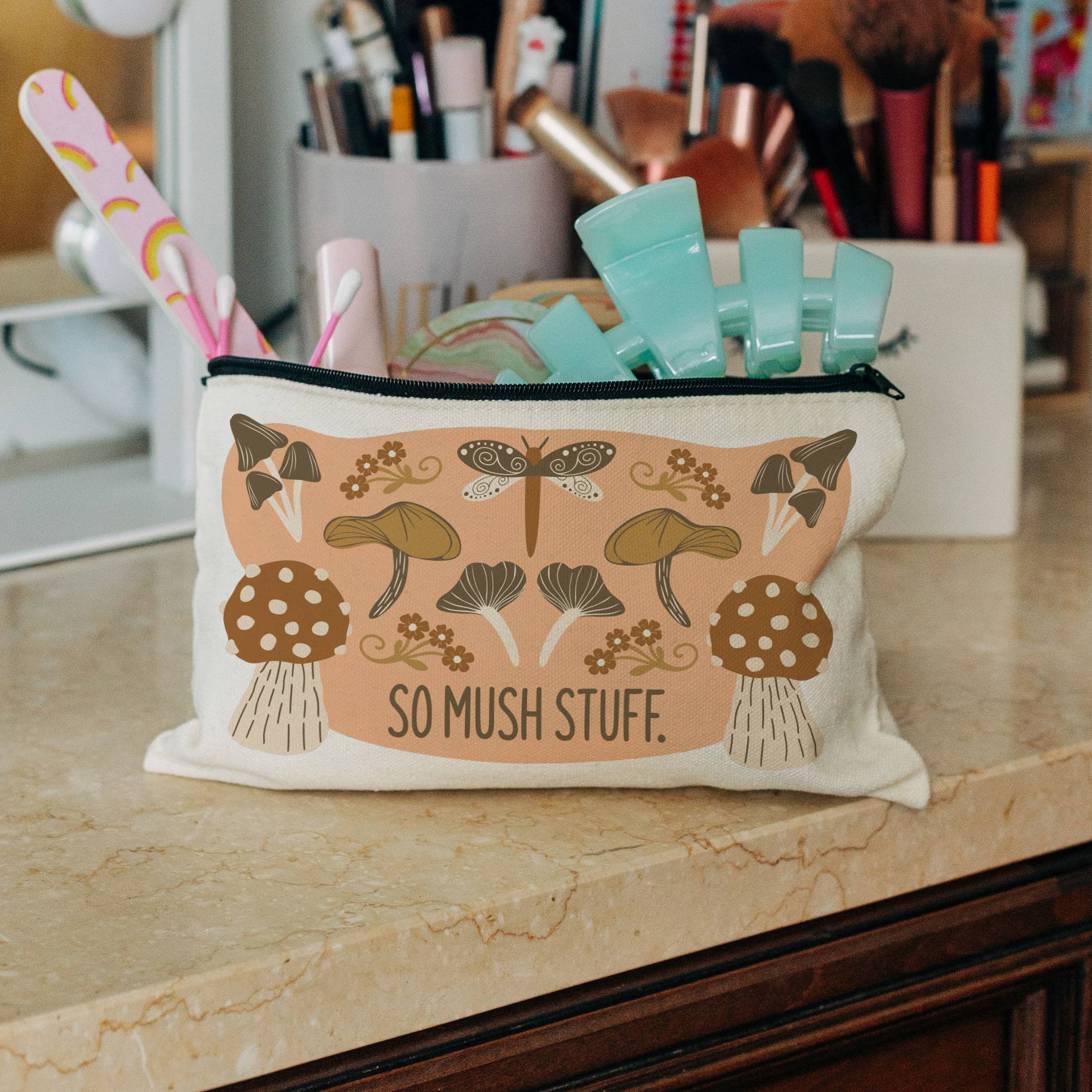 B.Goods Designs - Wholesale Pencil Case/Pouch - So Mush Stuff – Cute Mushroom & Floral Canvas Pouch1