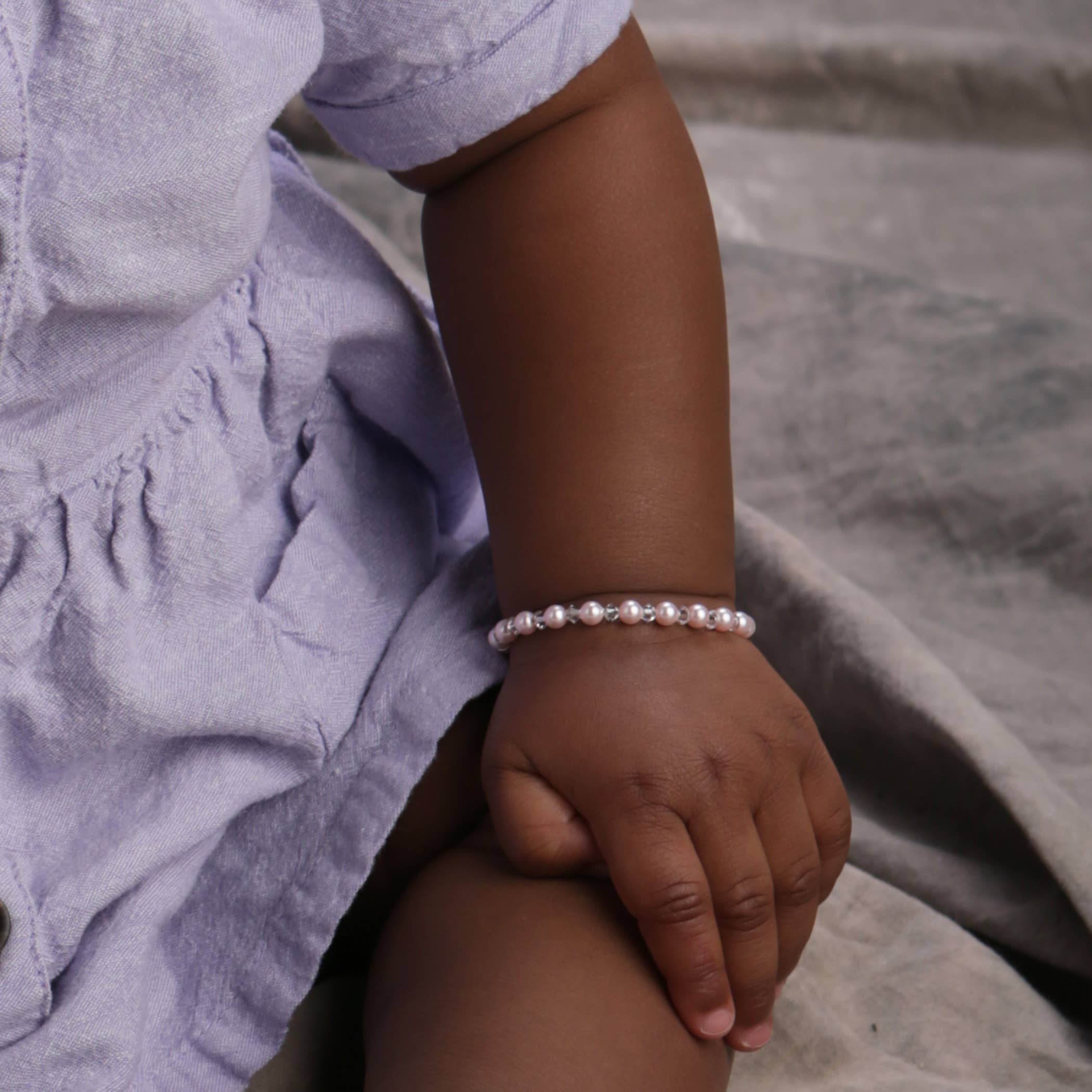 Cherished Moments - Wholesale Beaded Bracelet - Kids - Kid's Sterling Silver Pink Pearl Baby & Children's Bracelet2