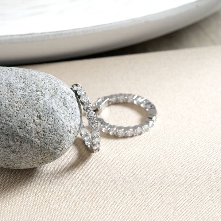 Lenvolee - Wholesale Hoop Earrings - The Double Take Dazzle Hoop3