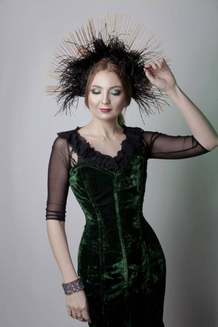 corsettery - Wholesale Dress - Women's - Mermaid long velvet corset dress. Gothic, steampunk velvet dress, vampire dress1