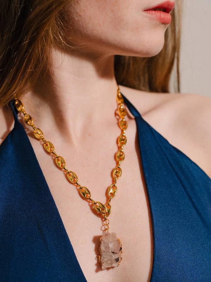 Kristallen ketting, gouden sieraden voor wholesale door PHOEBE´S