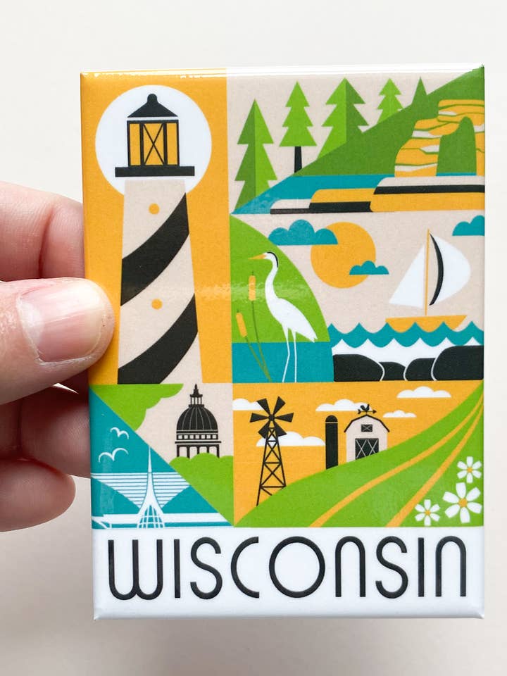 WI Scenes Souvenir Magnet for wholesale by Bottlebrush Graphics