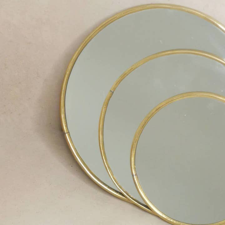 High crafty - Wholesale Wall Mirror - Handmade Moroccan Round Mirror with Golden Brass Frame6