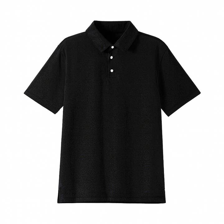 Sort ensfarvet polo for engroshandel hos Meripex Apparel