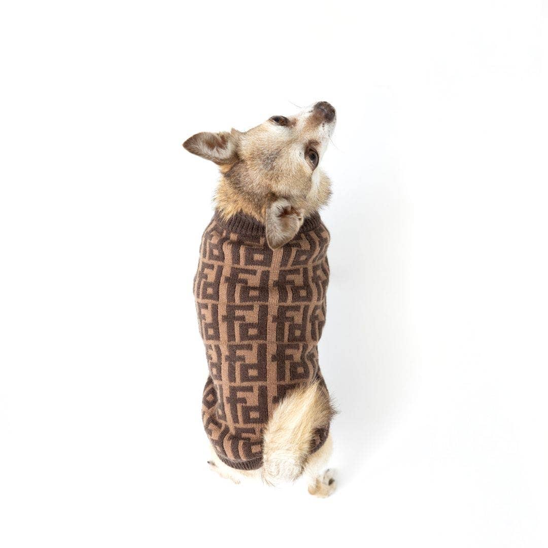 fabdog - Wholesale Pet Sweater - Dog - Brown Monogram Sweater3