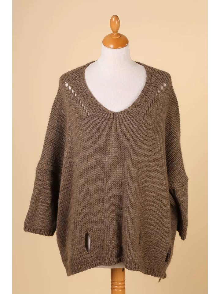 LINEN & COTTON HOUSE - Wholesale Knitted jumper – Women′s - ALPACA SWEATER 08603
