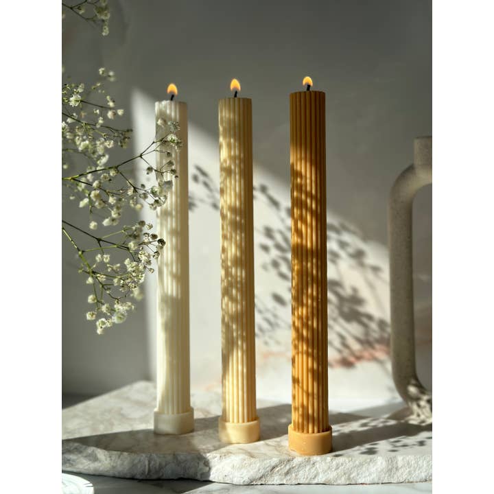 DE LA MUSHKA - Vente Bougies piliers - Duo de bougies à colonne | Bougies des Fêtes | Décoration d'intérieur2